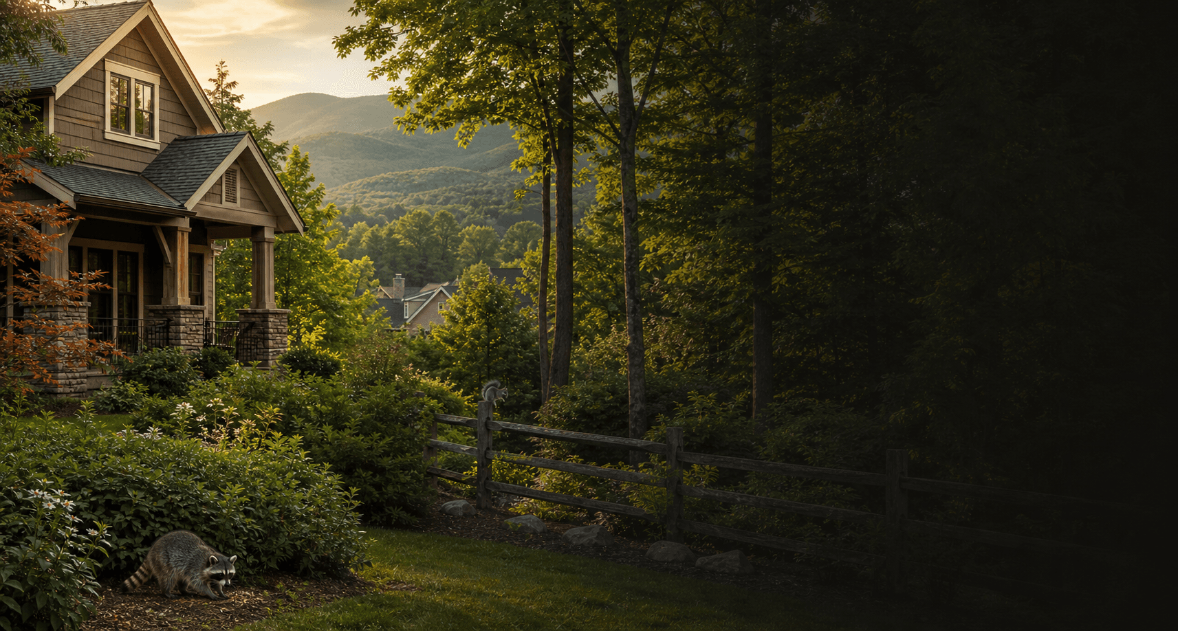 Cherokee County home near wooded suburbs with wildlife activity at the edge of the property