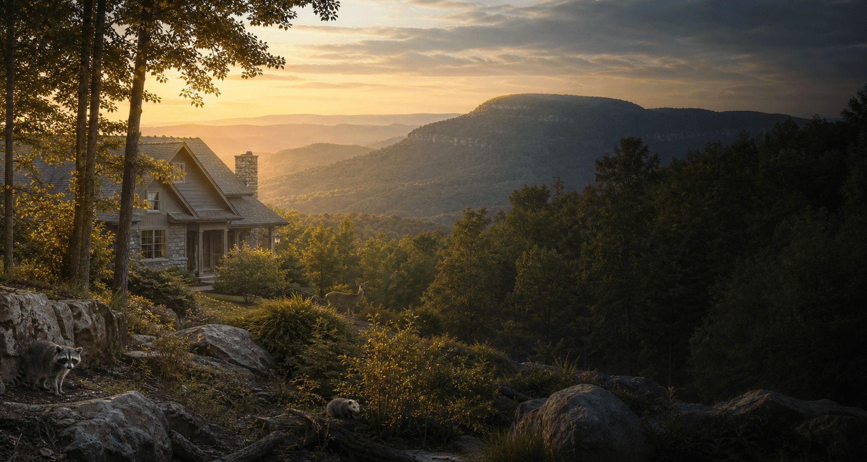 Dade County mountain valley home with forested ridges and local wildlife