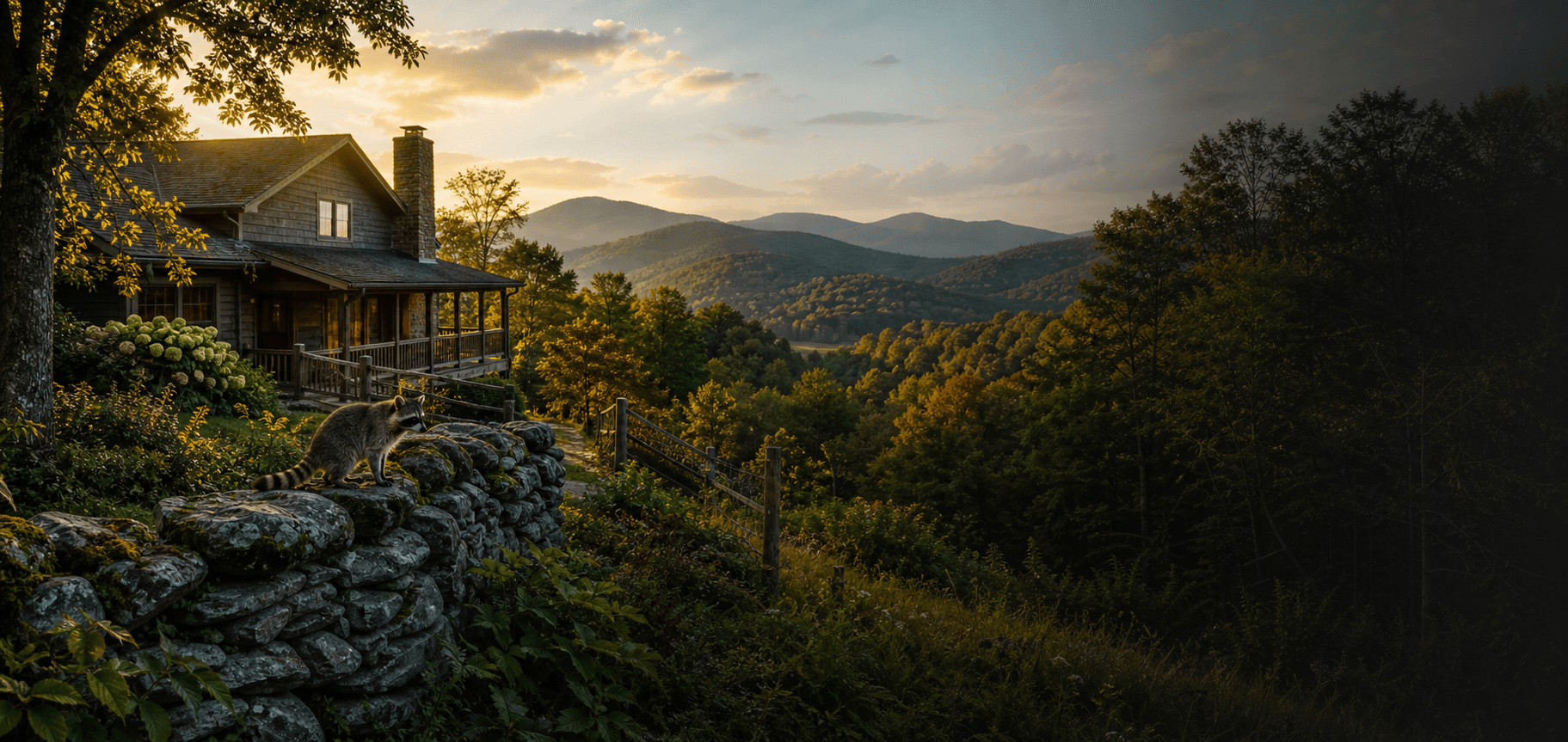 Gilmer County wooded hillside home near Ellijay with wildlife activity nearby