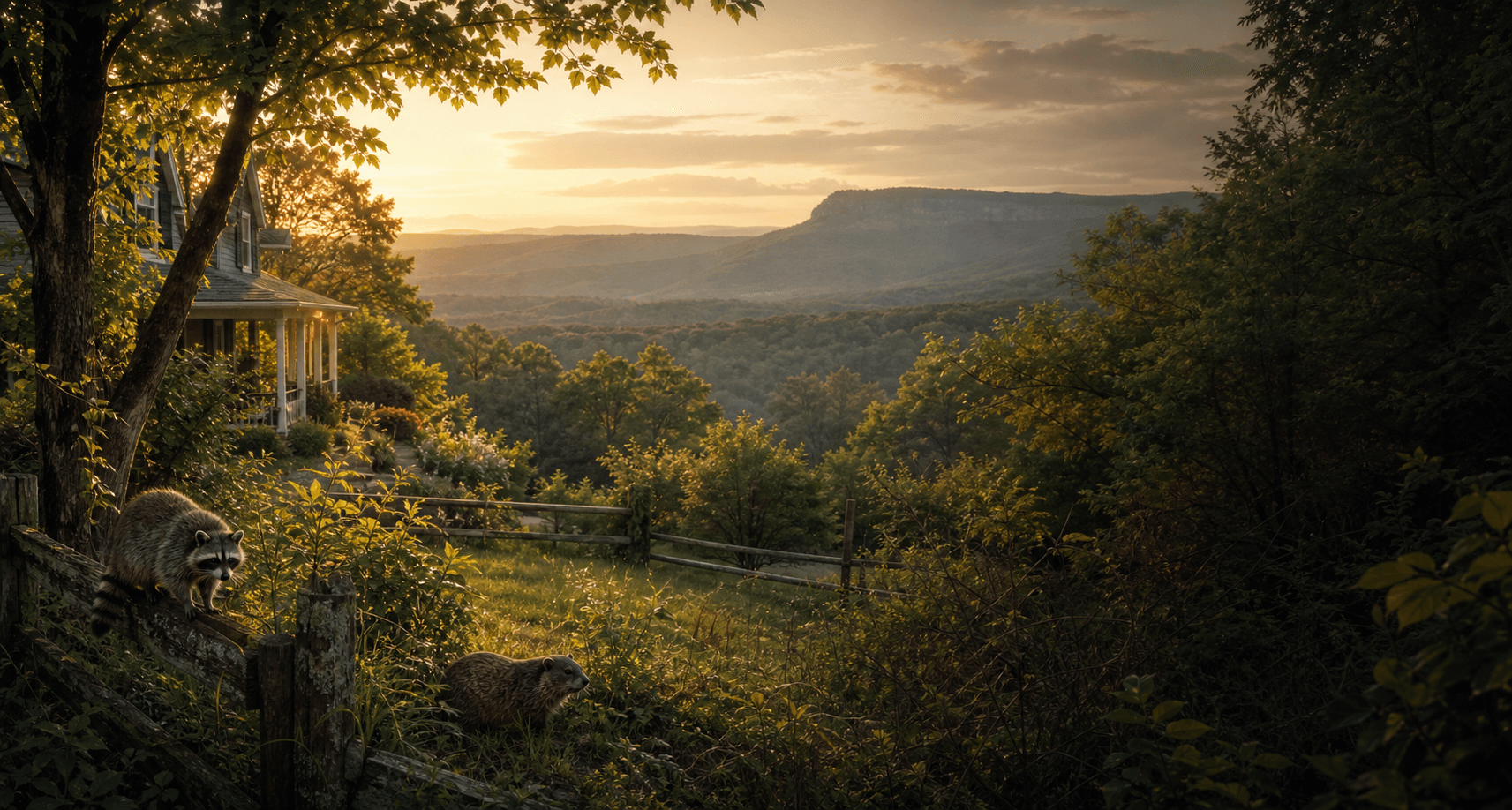 Walker County wooded property near Lookout Mountain with wildlife near a house