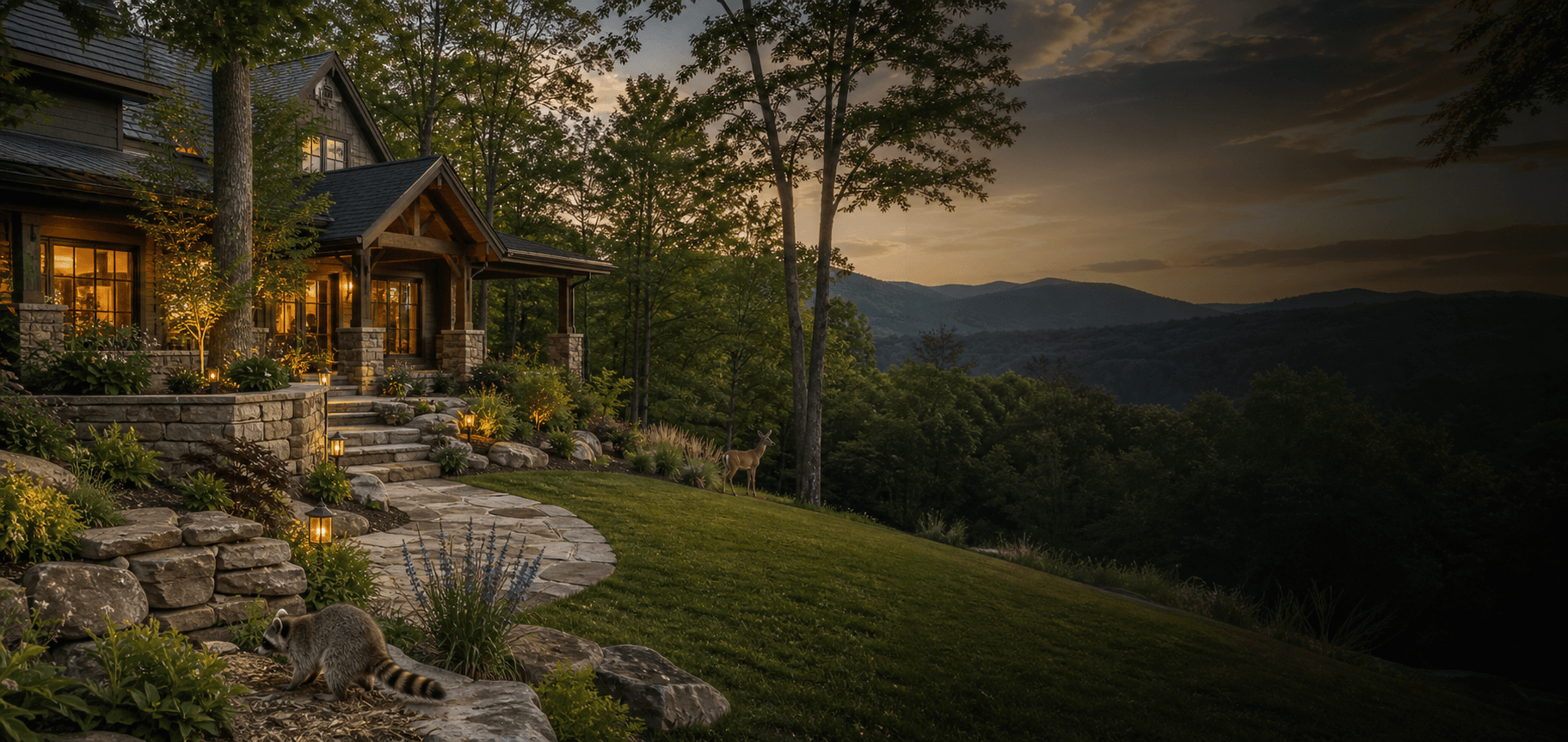 Pickens County wooded mountain property with a home and local wildlife